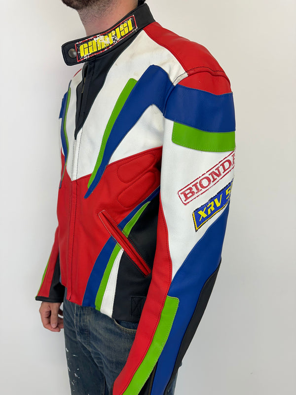 SS2004 Dolce & Gabbana leather biker racing jacket