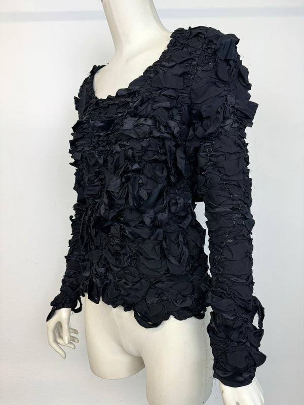 F/W 2001 Yves Saint Laurent by Tom Ford Runway Ribbon Knit Sweater Top
