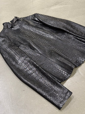2010s Gucci real python backzip leather jacket