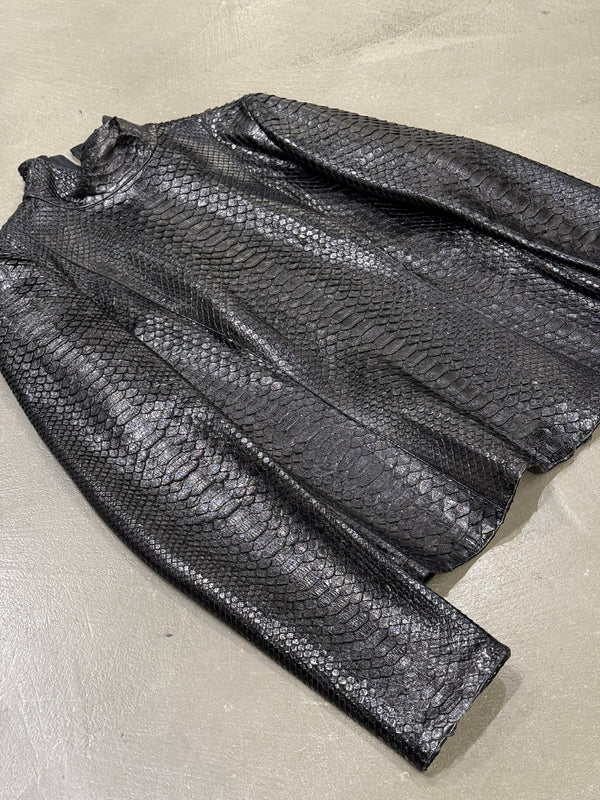 2010s Gucci real python backzip leather jacket