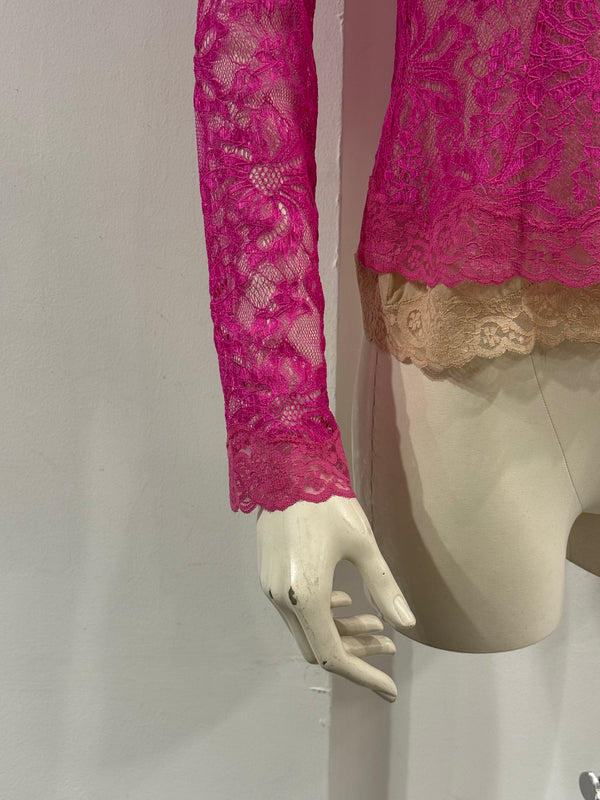 2000s Dolce & Gabbana lace double layer blouse