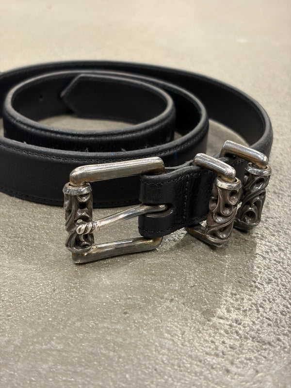 Chrome Hearts 1 inch 3-piece leather roller belt