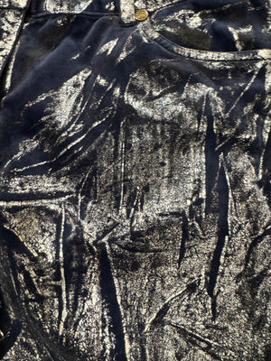 Roberto Cavalli waxed silver pants
