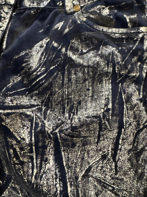Roberto Cavalli waxed silver pants