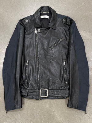 2000s Versace hybrid moto biker leather jacket