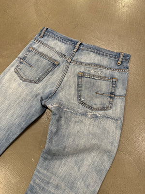 2000s Dior by Hedi Slimane skinny distressed repaired jeans
