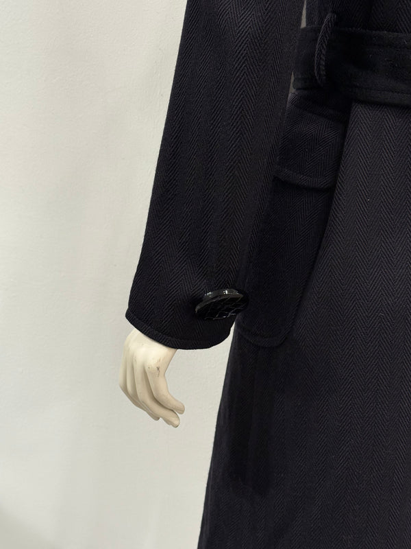 2000s Dolce & Gabbana double collar cashmere belted coat