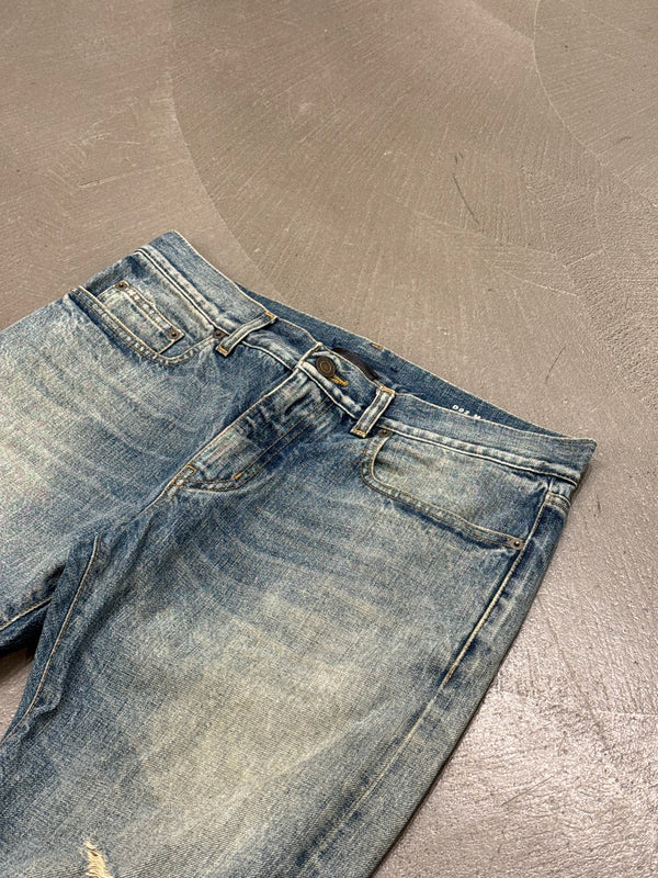 2015 Saint Laurent by Hedi Slimane distressed slim denim jeans
