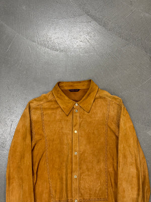 2003 Roberto Cavalli western suede leather shirt