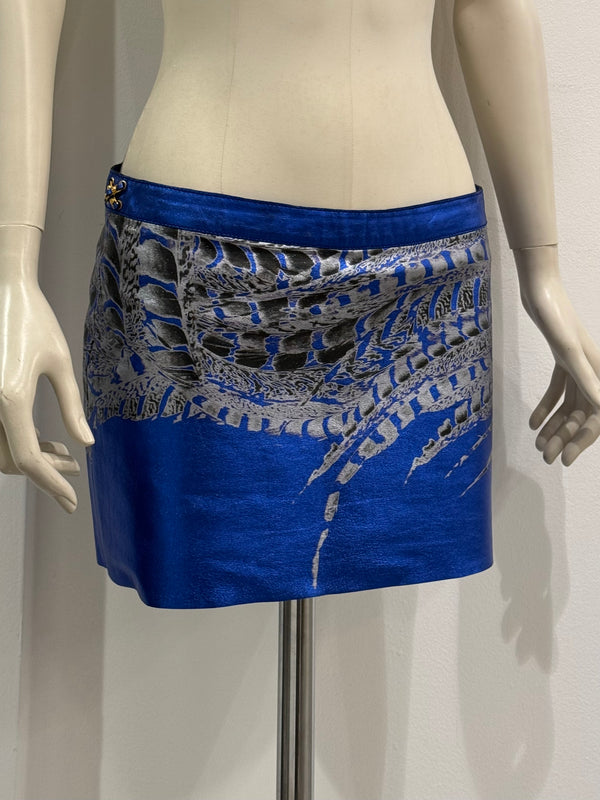 2000s Roberto Cavalli mini leather skirt