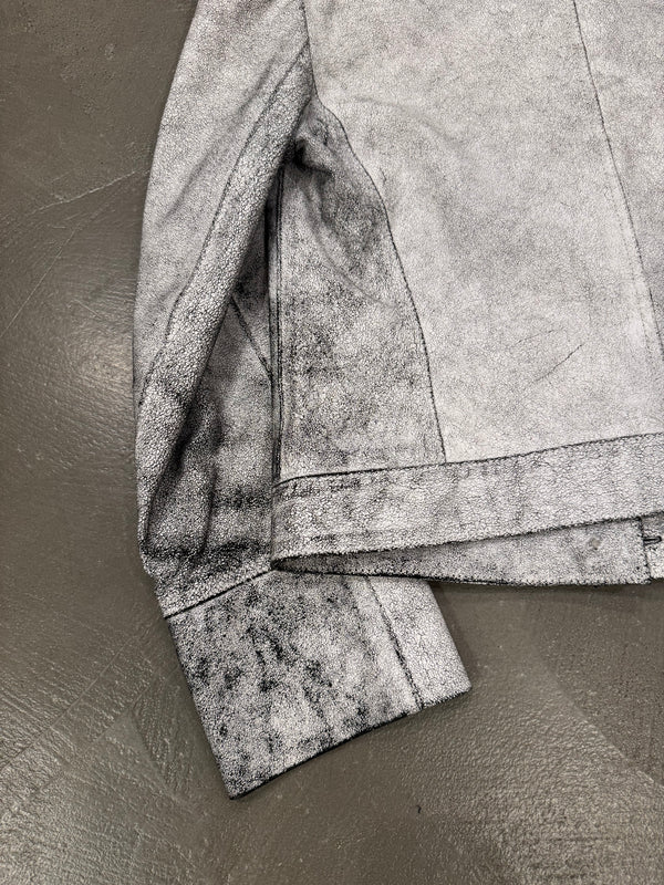 S/S2002 Ann Demeulemeester runway cracked leather napoleon military jacket
