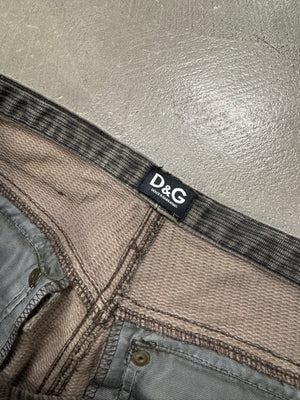 A/W2004 Dolce & Gabbana double layered hybrid combat cargo pants
