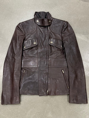 2000s Gucci monogram military leather jacket