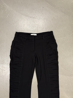 2000s Prada side-ruffle slim fit pants