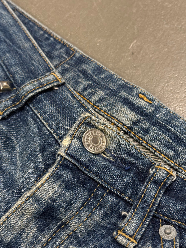 2000s Hysteric Glamour distressed flared denim jeans