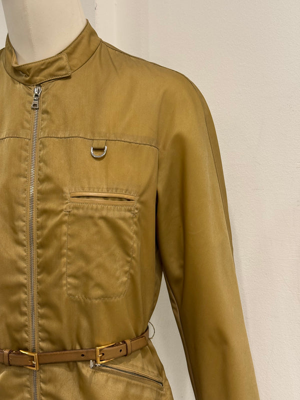 2000s Prada belted nylon zip-up jacket
