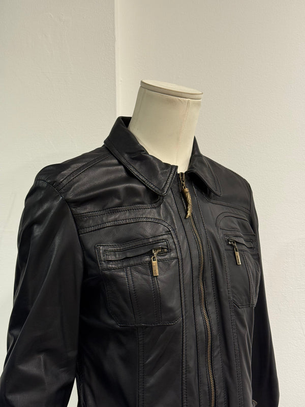 2000s Cavalli biker leather jacket