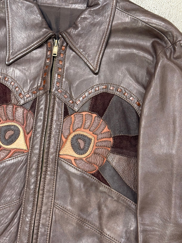S/S2004 Gucci by Tom Ford runway western patchwork leather jacket