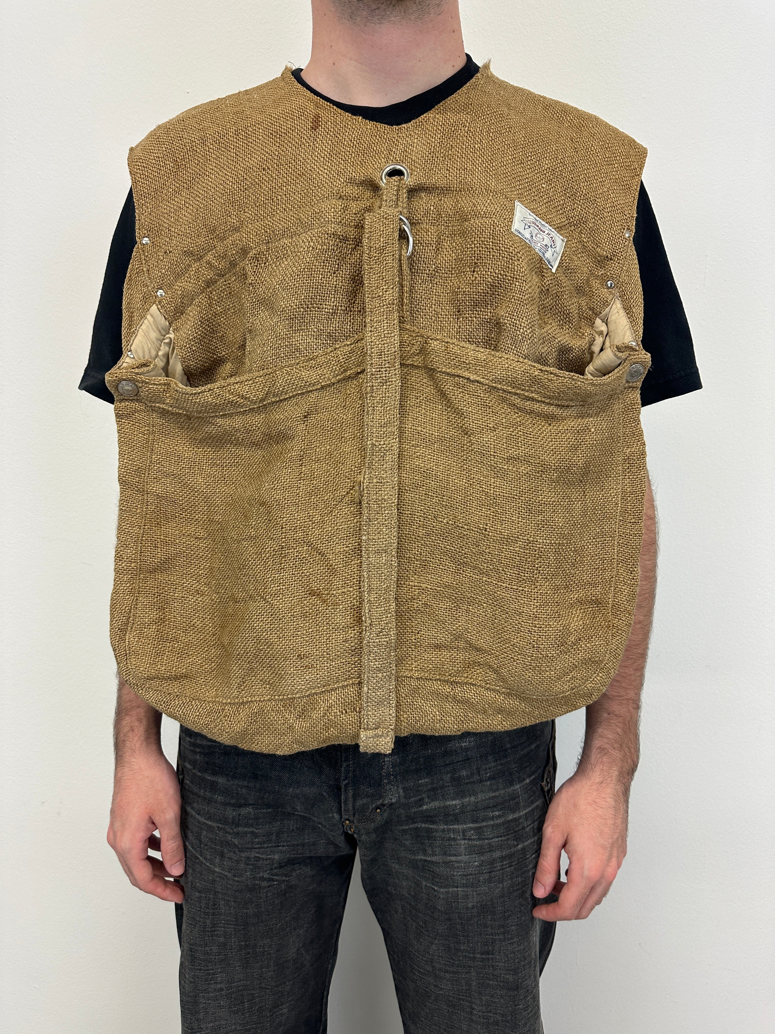 1990s Armani Jeans jute military vest