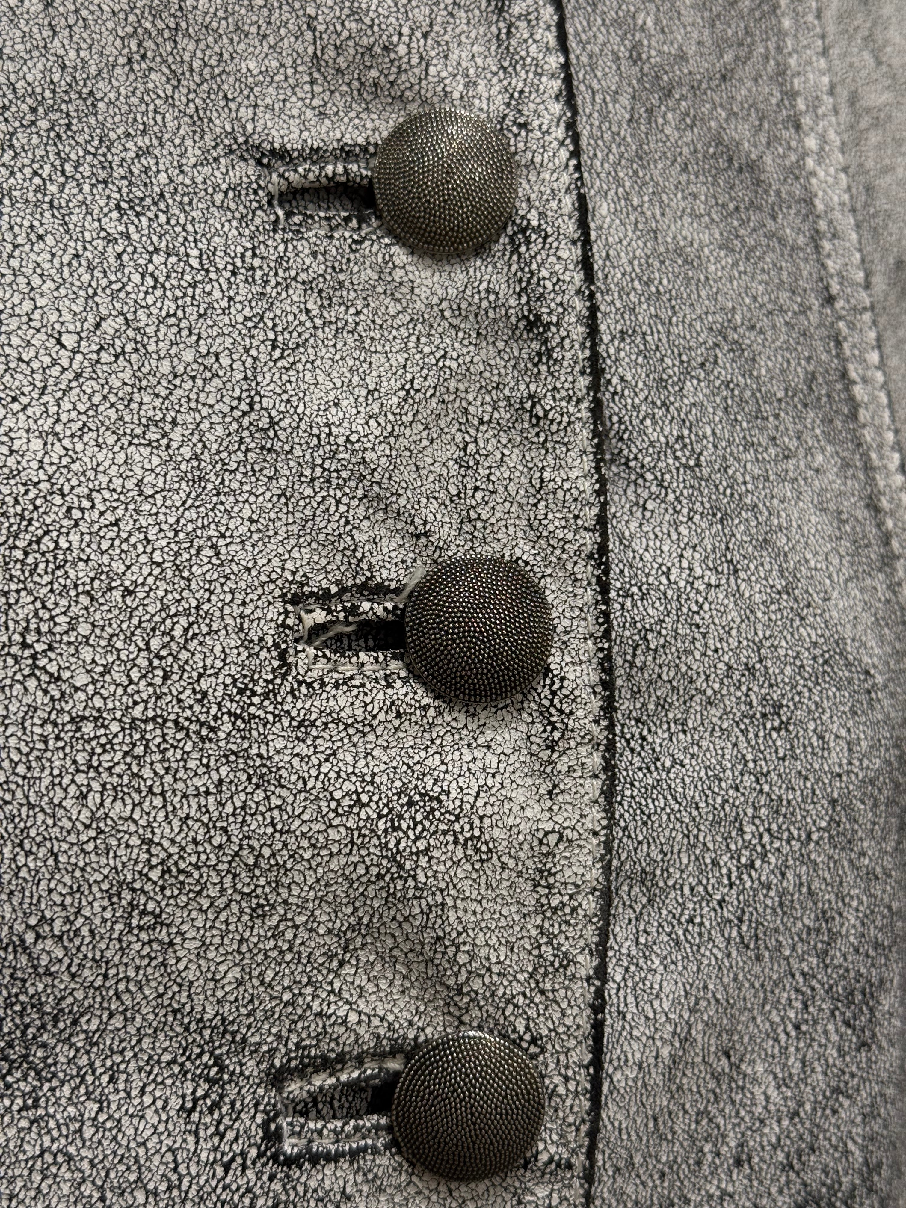 S/S2002 Ann Demeulemeester runway cracked leather Napoleon military ja