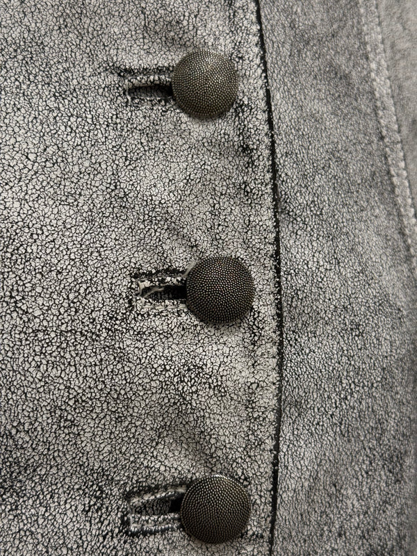 S/S2002 Ann Demeulemeester runway cracked leather Napoleon military jacket