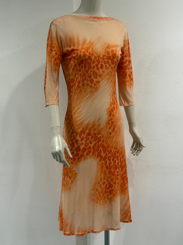 2000s Roberto Cavalli backless printed dress