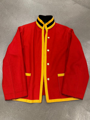 A/W1989-90 Jean Paul Gaultier red wool military jacket with contrast trim