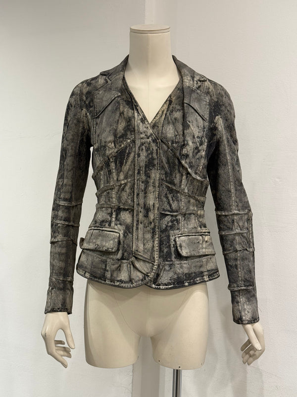 A/W2006 Christian Dior by John Galliano runway painted denim jacket