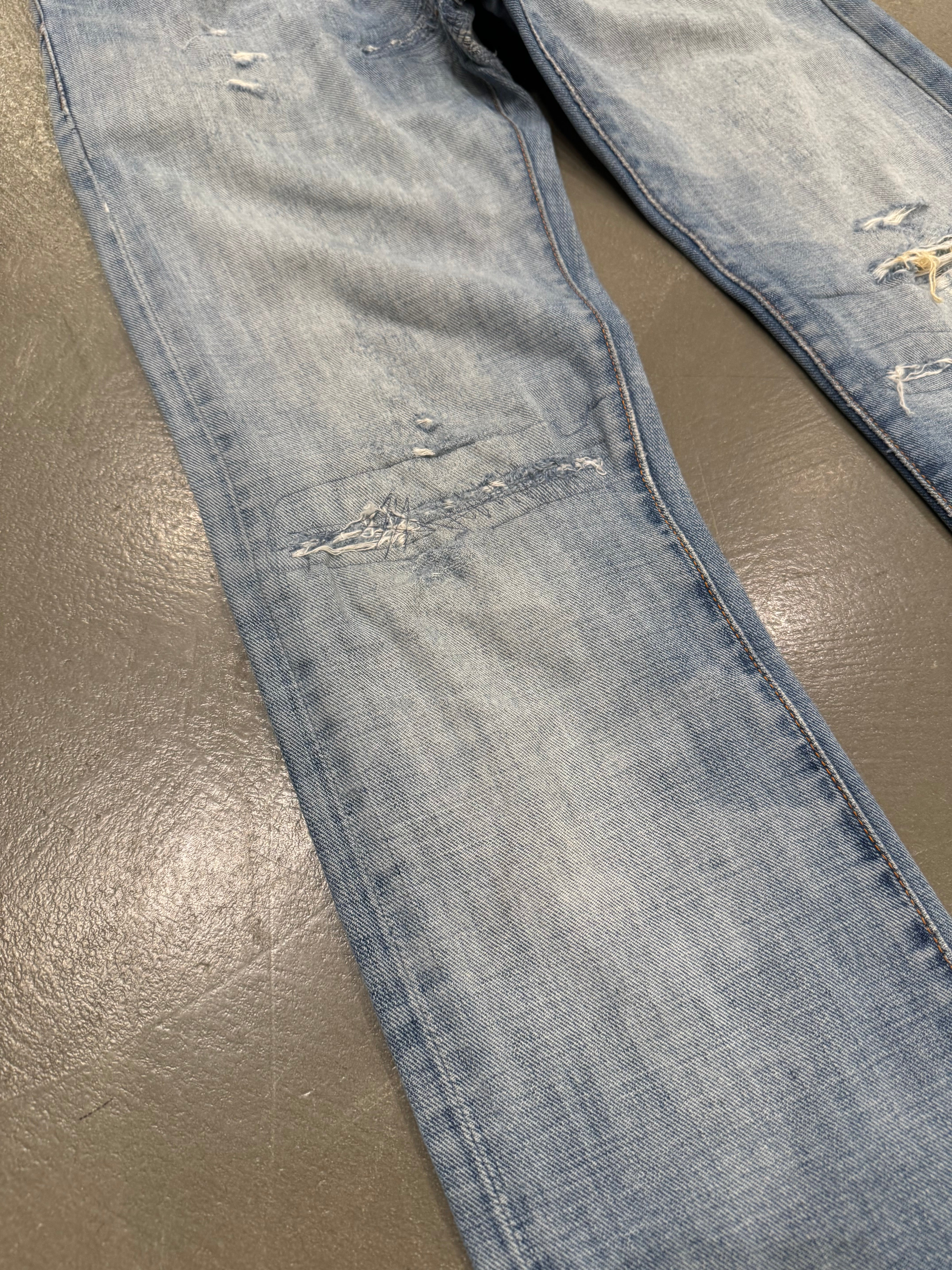 パンツ 00s Archive coating skinny denim Hedi 2000s Dior by Hedi Slimane skinny distressed repaired jeans
