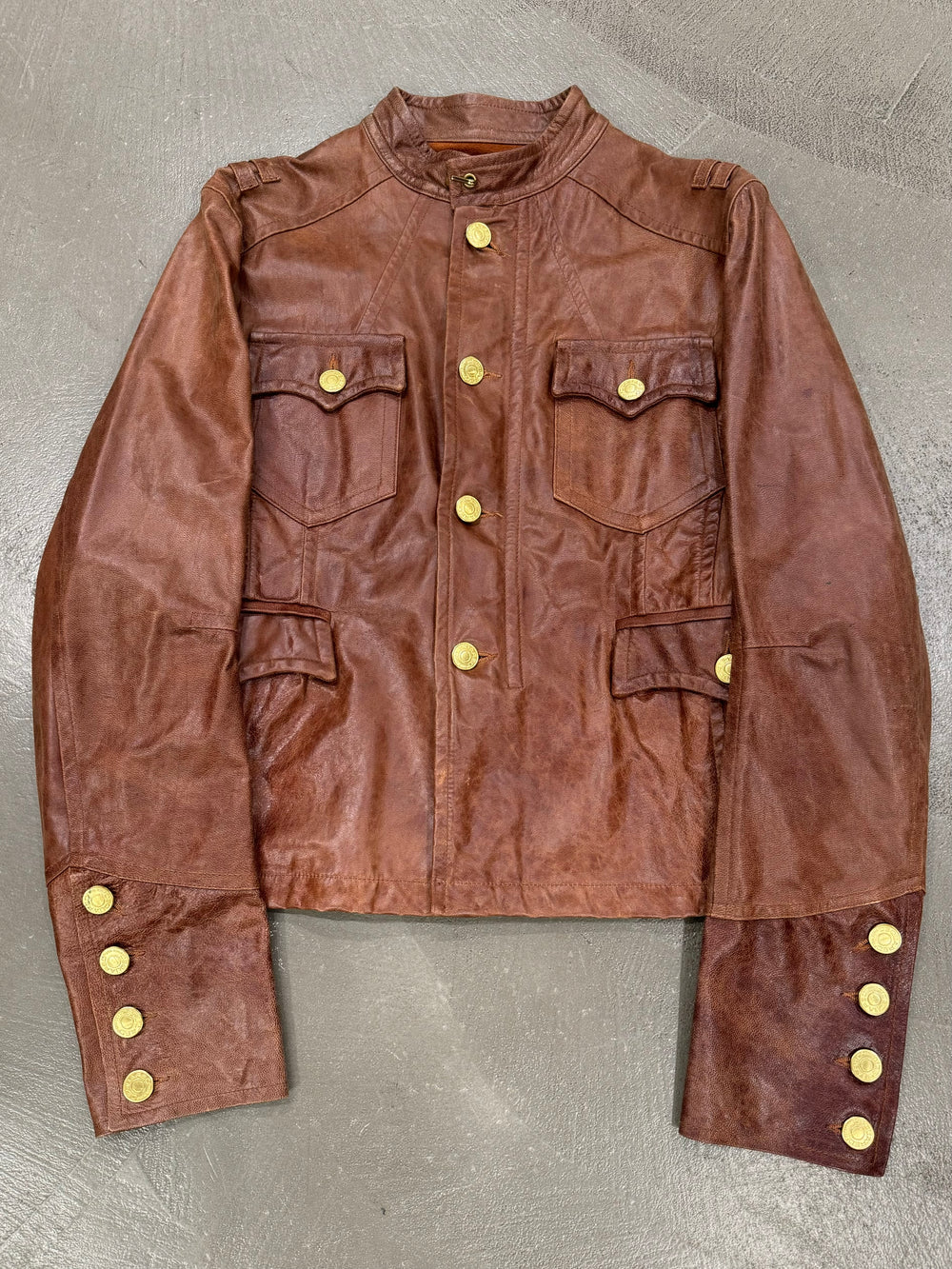 S/S2003 DSquared2 “Civil War” runway military leather jacket