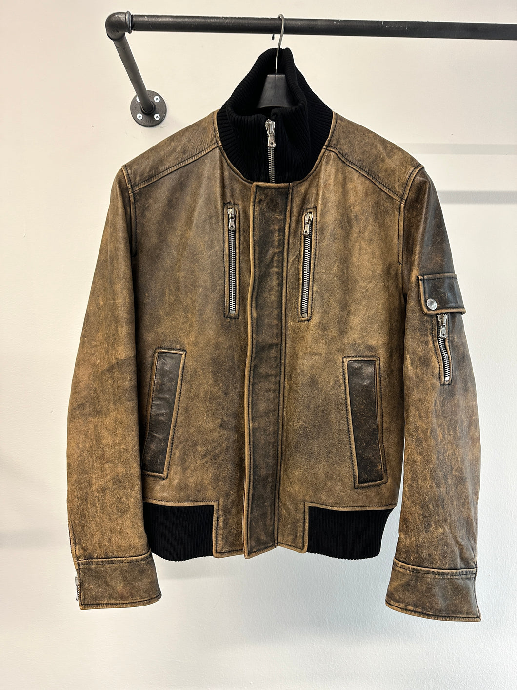 AW2003 Dolce & Gabbana horse leather bomber jacket