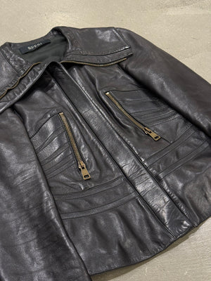 A/W2003 Gucci by tom Ford paneled moto leather jacket