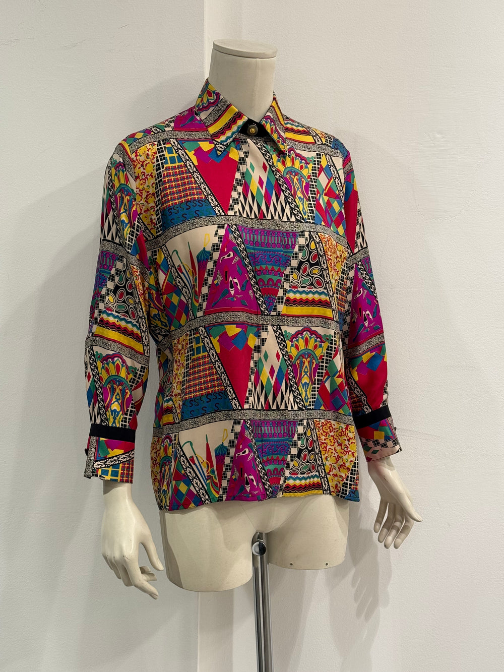 1991 Gianni Versace mixed print silk shirt