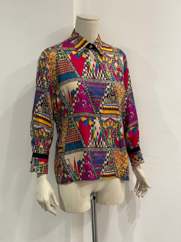 1991 Gianni Versace mixed print silk shirt