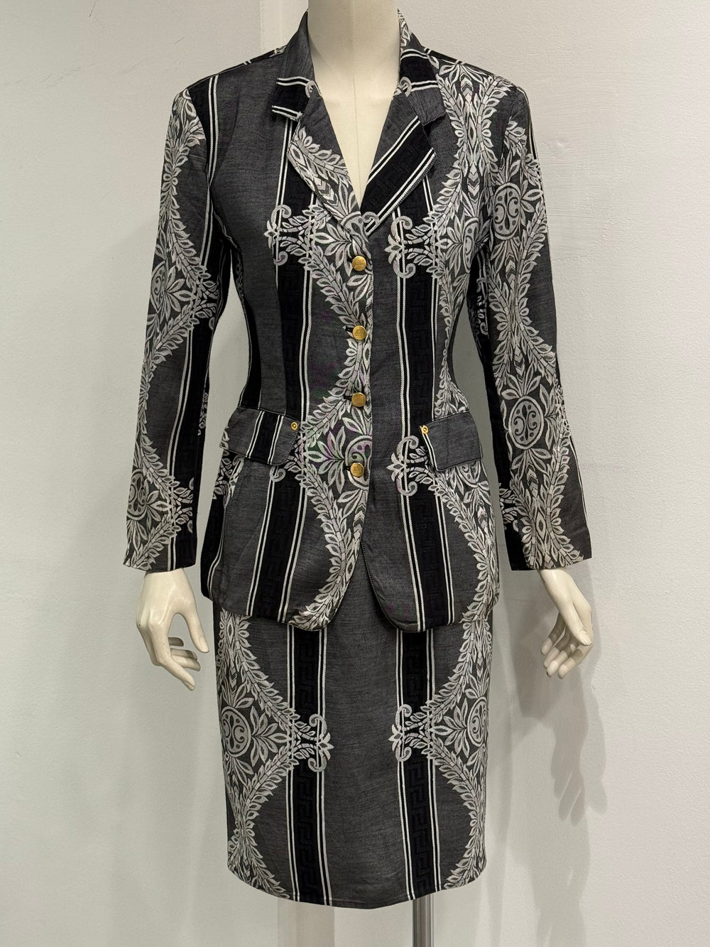 2000s Jean Paul Gaultier paisley set blazer skirt