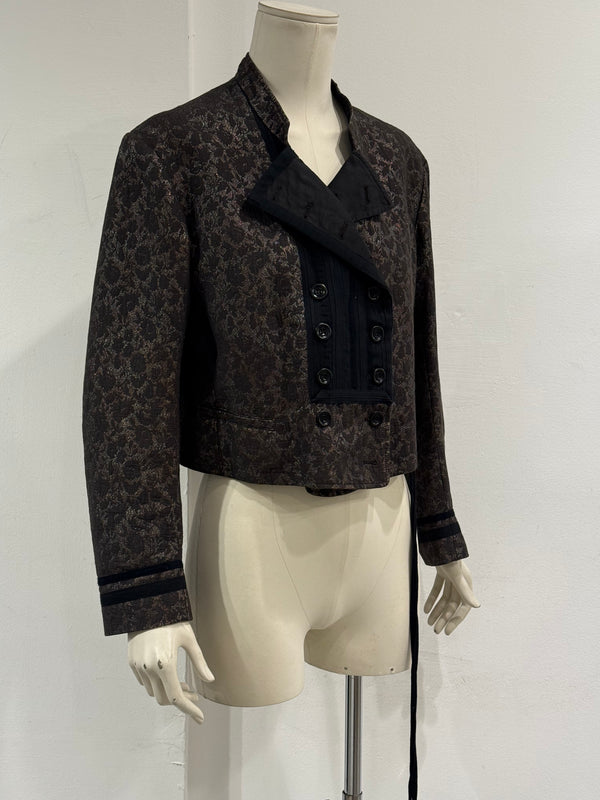 2000s Dries Van Noten cropped jacquard jacket