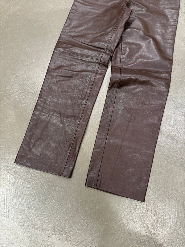1990s Prada brown leather pants