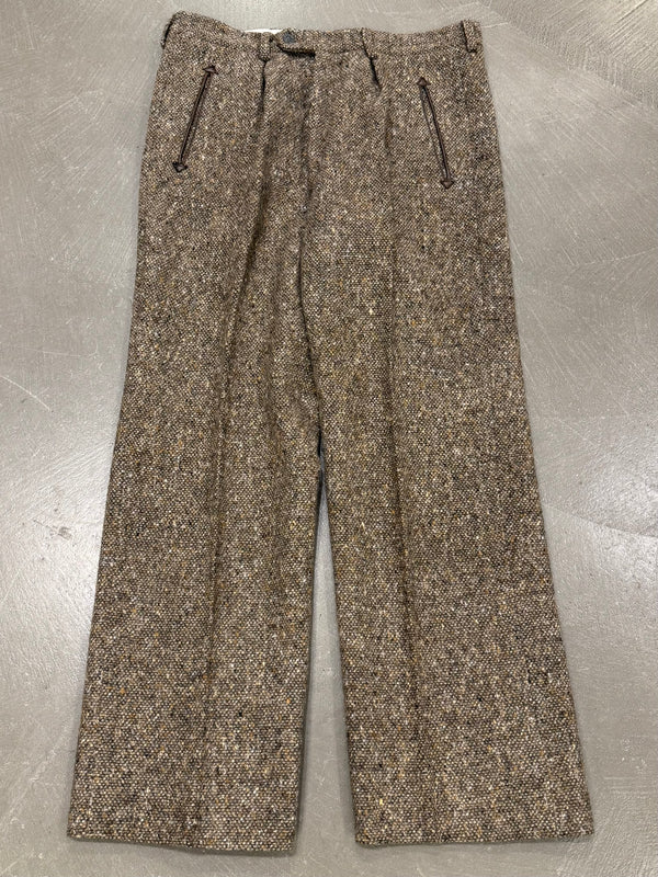 1970s HERMES bouclé tweed tailored heavy wool pants