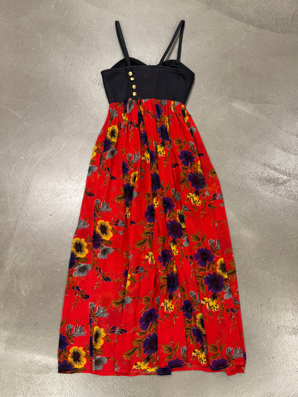1990s Jean Paul Gaultier corseted floral dress