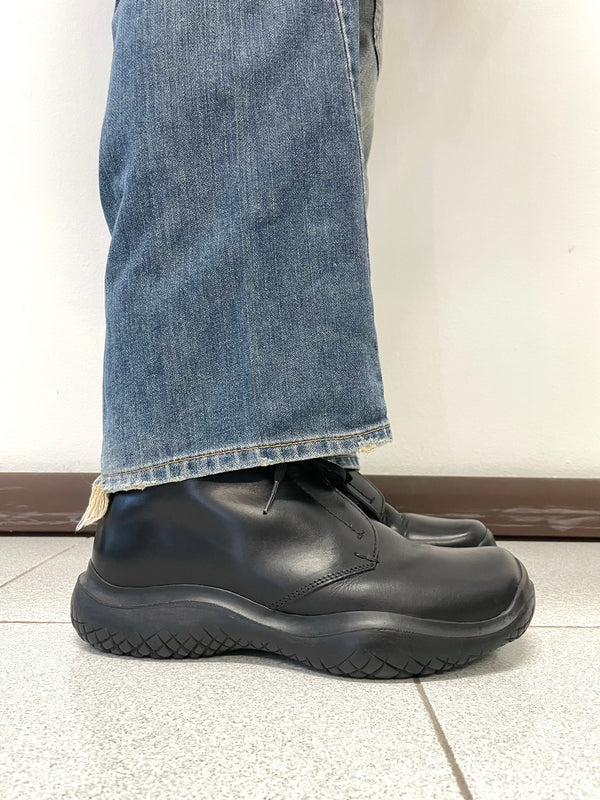 靴 1999AW PRADA SPORT Shaped Leather Shoes AW99 Prada vibram leather square toe boots