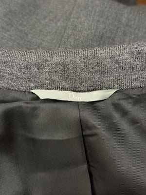2010s Dior slim-fit tailored blazer with contrast striped collar