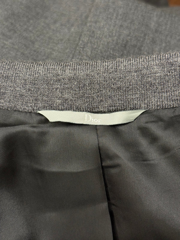 2010s Dior slim-fit tailored blazer with contrast striped collar