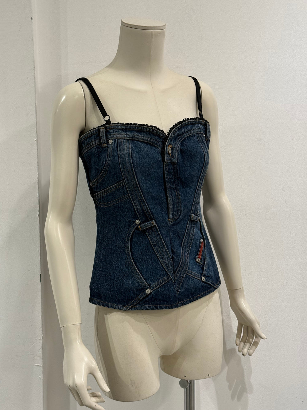 1990s Dolce & Gabbana denim corset top new with tags