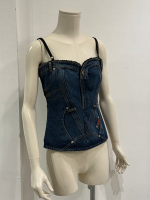 1990s Dolce & Gabbana denim corset top new with tags