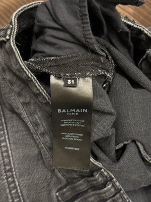 2010s Balmain biker panels denim jeans