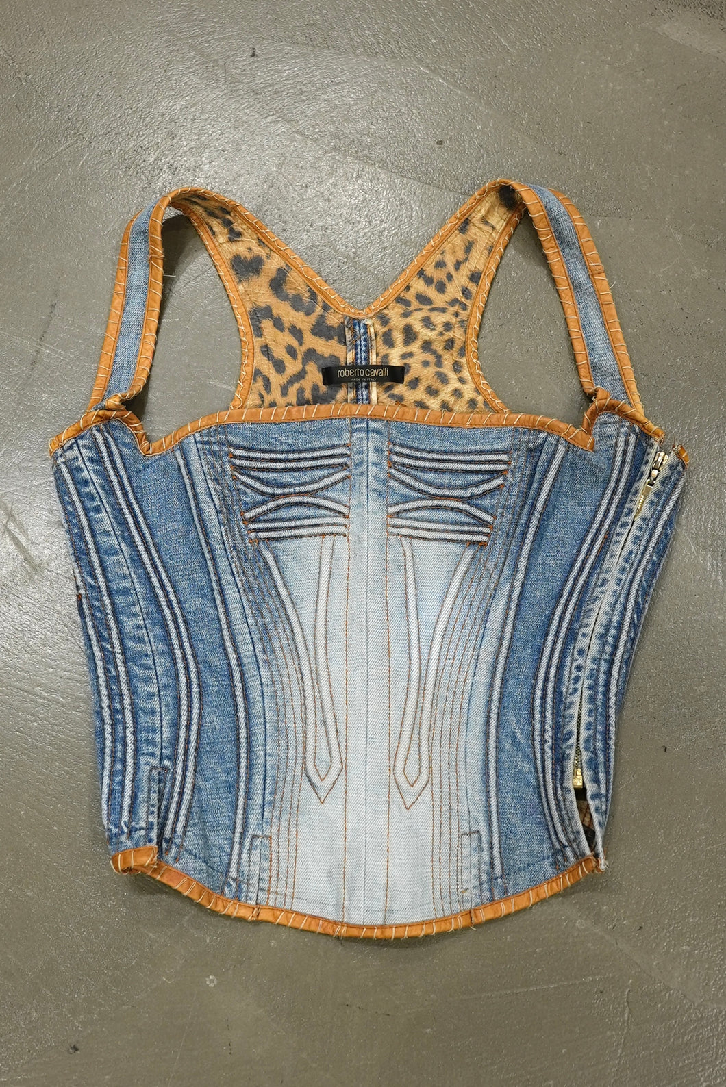 2004 Roberto Cavalli 3D armor corset top