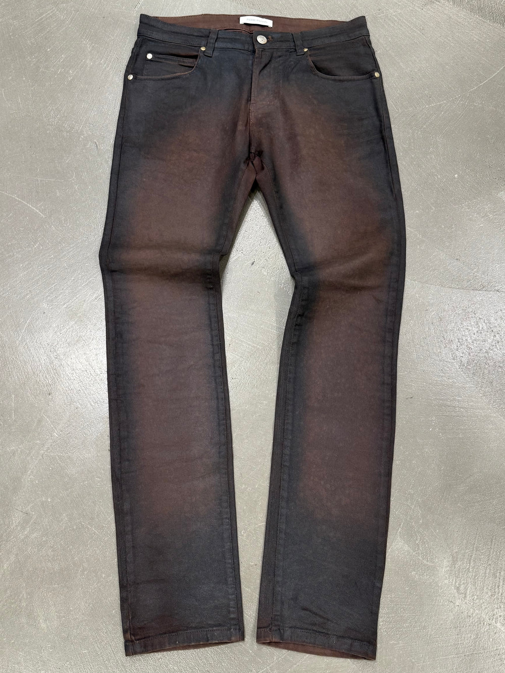 Pierre Balmain waxed faded jeans