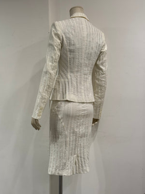 2000s Cavalli pleated blazer and skirt set
