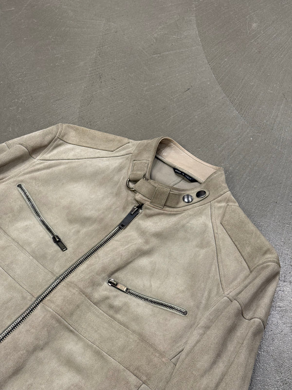 2004 Gucci by Tom Ford suede cafe racer biker leather jacket