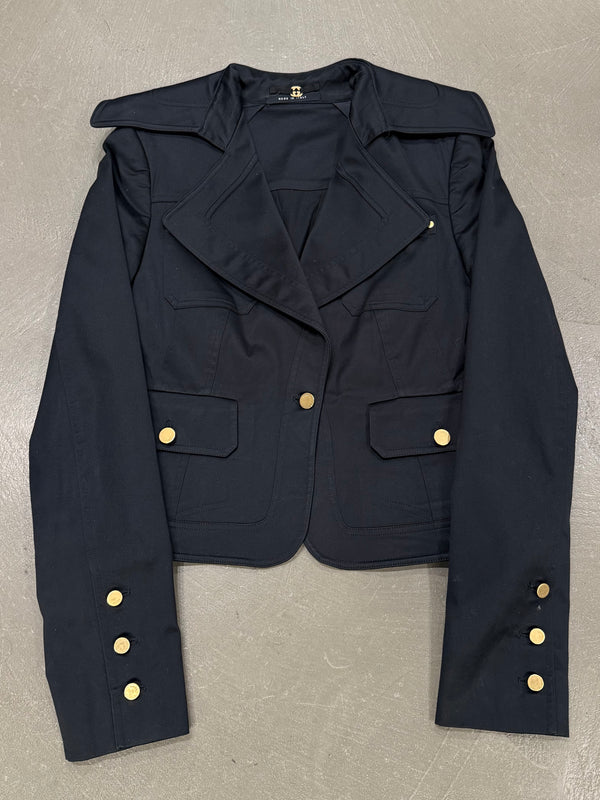 2003 Gucci by Tom Ford black tailored cropped blazer